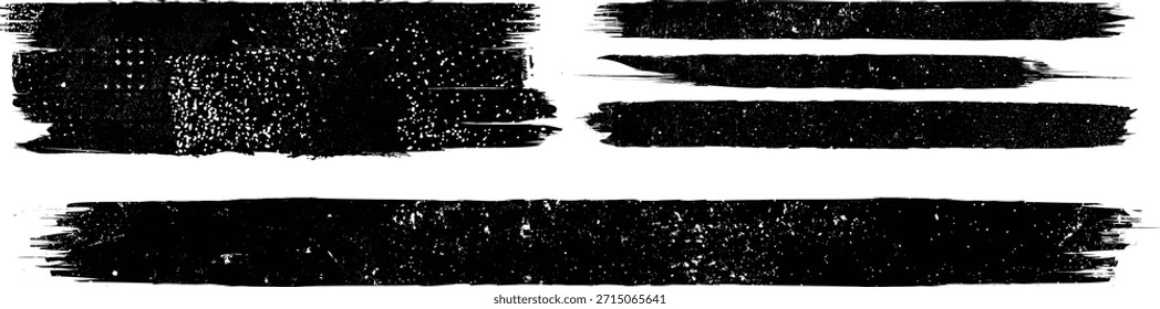 Brushes Pack .Grunge Paint Roller Set . Vektorpinsel Stroke . Distressed-Banner . Schwarze Streifen einzeln. paintbrush collection .Textured box . Abgerissene oder zerrissene Papierkanten für Banner. Wölbungslinien