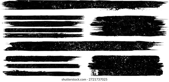 Brushes Pack .Grunge Paint Roller Set . Vektorpinsel Stroke . Distressed-Banner . Schwarze Streifen einzeln. paintbrush collection .Textured box . Abgerissene oder zerrissene Papierkanten für Banner. Wölbungslinien
