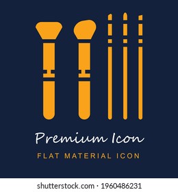 Brushes premium material ui ux isolated vector icon in navy blue and orange colors