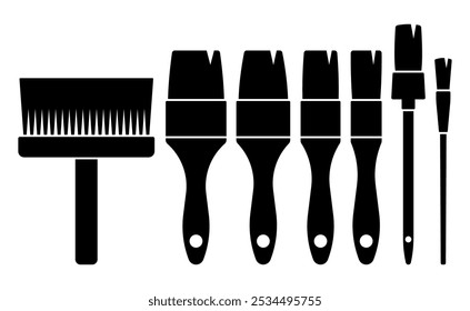 Brushes silhouettes stencil templates vector objects