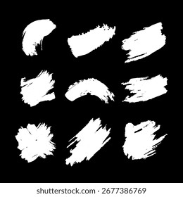 Pinceles de Vector pintura negro grunge arte