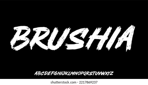 	
BRUSHIA grunge brush handwrite alphabet set vector