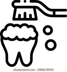 brushing icon. Thin Linear Style Design Isolated On White Background