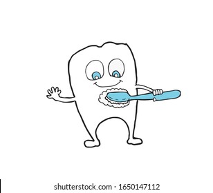 Brushing Teeth Cartoon Vector Illustration Stock Vector (Royalty Free ...