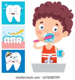 Pincel de dientes con caricatura