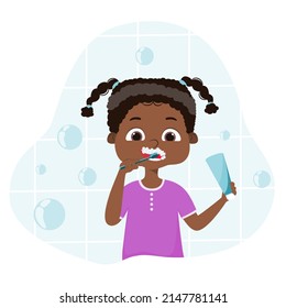 Brushing Teeth Concept With Cartoon Character