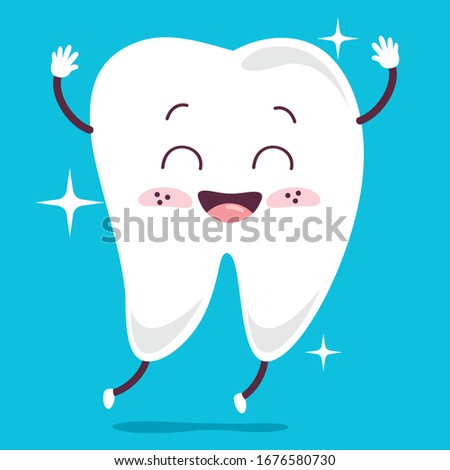 Brushing Teeth Concept With Cartoon Character