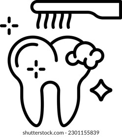 Cepillado del concepto Dientes, Extracción de Tartar o diseño de iconos vectoriales en placa, Símbolo de Odontología, Signo de Atención de la Salud, Ilustración del instrumento dental 