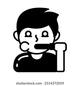 Icono de glifo de cepillado de dientes, Ilustración vectorial