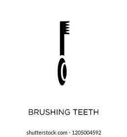 Brushing teeth icon. Brushing teeth symbol design from Dentist collection. Simple element vector illustration on white background.