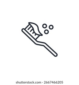 ícone escovando os dentes. vetor.Sinal de estilo editável de traço.linear para usar a ilustração web design,logo.Symbol.