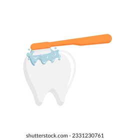 brushing teeth vector illustration. Teeth care icon sign symbol