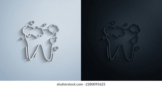Brushing tooth paste paper icon with shadow effect vector illuistration design