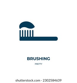 brushing vector icon. brushing, brush, paint filled icons from flat pretty concept. Isolated black glyph icon, vector illustration symbol element for web design and mobile apps