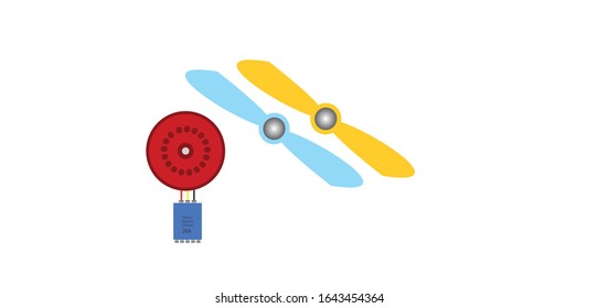 BRUSHLESS  MOTOR WITH 20A SERIES SPEED LIMETTER  FOR ELECTRONICS DIY TOP VIEW ILLUSTRATION  