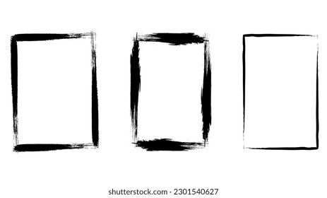 Brush-painted frame , isolated on white background ,Vector illustration EPS 10