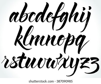 Brushpen Alphabet. Modern Calligraphy, Handwritten Letters. Vector Illustration. 