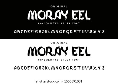 Brushpen comic lettering font. Vector alphabet.