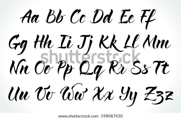 Brushpen Lettering Vector Alphabet Modern Calligraphy Stock Vector ...