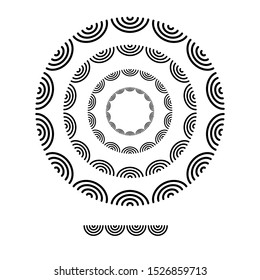 brushs patterns in a circle line black shape design vector graphic round frames with fully editable stroke width art