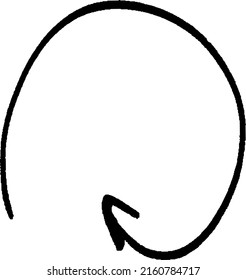 Brushstroke Arrow smooth up. Hand drawn pointer. Vector illustration.