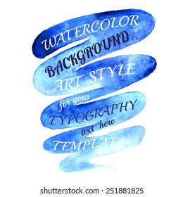 brushstroke blue banner top down template for our text
