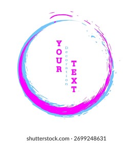 Brushstroke circle on a white background. Multicolored brushstrokes. Design template for banners, posters, booklets, covers, and magazines. EPS 10.