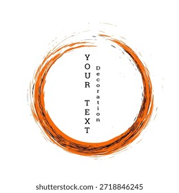 Brushstroke circle on a white background. Multicolored brushstrokes. Design template for banners, posters, booklets, covers, and magazines. EPS 10.