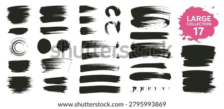 Brushstroke Collection Black Vector Illustrations With Varied Shapes