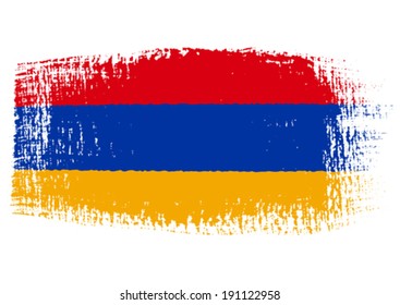 brushstroke flag Armenia with transparent background