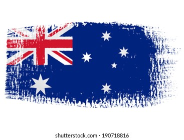 brushstroke flag Australia with transparent background