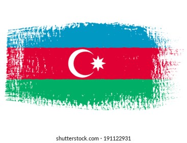 brushstroke flag Azerbaijan with transparent background
