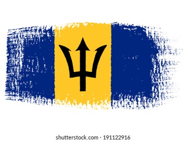 brushstroke flag Barbados