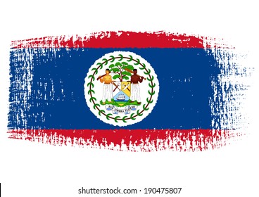 brushstroke flag Belize with transparent background