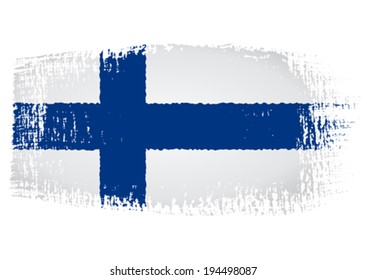 brushstroke flag Finland