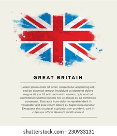 Brushstroke flag Great Britain. Vector.