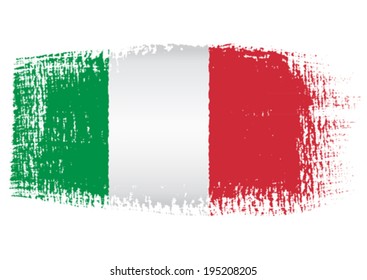 Brushstroke flag Italy, vector illustration