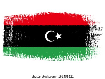 brushstroke flag Libya