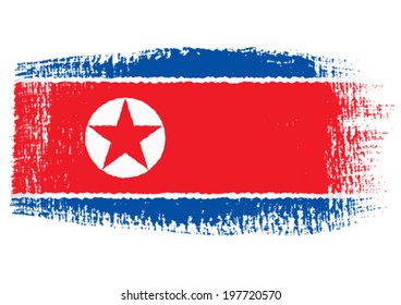 brushstroke flag North Korea