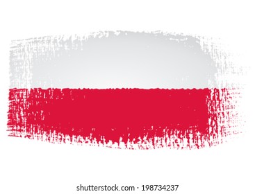 brushstroke flag Poland