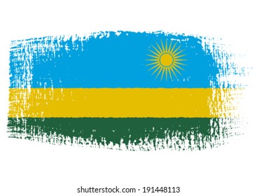 brushstroke flag Rwanda with transparent background