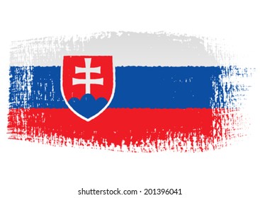 brushstroke flag Slovakia