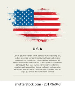 Brushstroke flag Uated States of America. Vector .