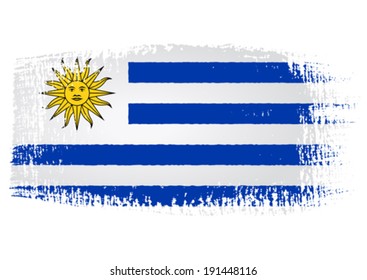brushstroke flag Uruguay with transparent background