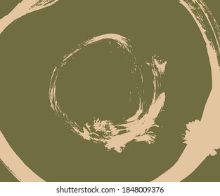 Brushstroke in the form of a circle. Drawing created in ink sketch handmade technique.