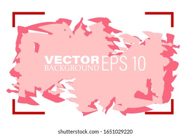 Brushstroke frame vector background. Vector border rectangular frame with colorful painted ink brushstrokes. Vector EPS 10.