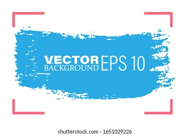 Brushstroke frame vector background. Vector border rectangular frame with colorful painted ink brushstrokes. Vector EPS 10.