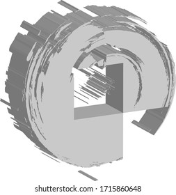 Brushstroke gray, vector abstract image. Light background with old surface texture in retro style for web design.