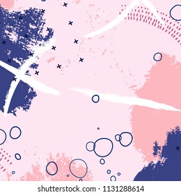 Brushstroke hand drawn pattern. Abstract creative templates, cards, color covers set. Geometric design, liquids, shapes. Trendy vector texture.