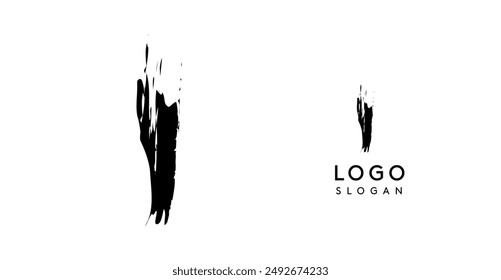 I. Diseño moderno creativo del logotipo, logotipo inicial elegante de la impresión del grunge para la marca corporativa, la identidad del negocio, y los logotipos profesionales. Ilustración vectorial